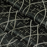 Script Steel Designer Black Drapery Fabric