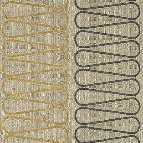 HBF Squiggle Stripe Dijon Ivory Upholstery Fabric