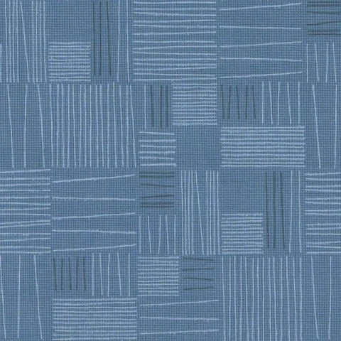 Remnant of Arc-Com Tally Blueberry Upholstery Fabric