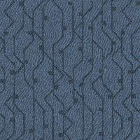 Arc-Com Tectonic Sapphire Geometric Blue Upholstery Fabric