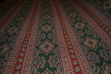 Red Hunter Green Southwest Style Panel Stripe Upholstery Fabric