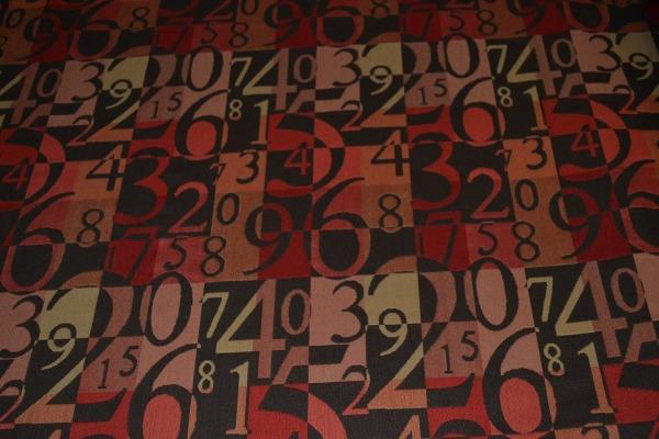 Number Rouge Number Themed Red Upholstery Fabric