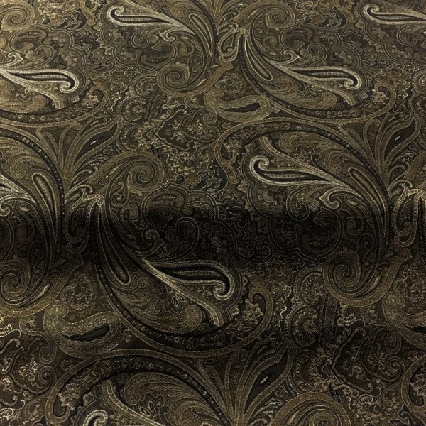 Swavelle Mill Creek Patna Paisley Noir Brown Upholstery Fabric