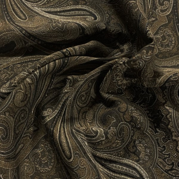 Swavelle Mill Creek Patna Paisley Noir Brown Upholstery Fabric