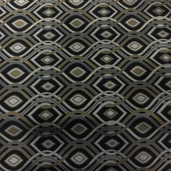 Swavelle Mill Creek Cravat Onyx Black Diamond Pattern Upholstery Fabric