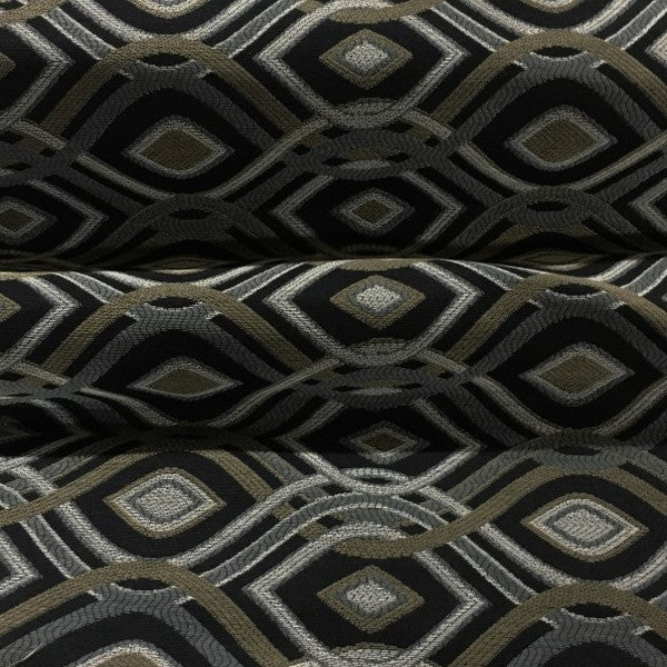 Swavelle Mill Creek Cravat Onyx Black Diamond Pattern Upholstery Fabric