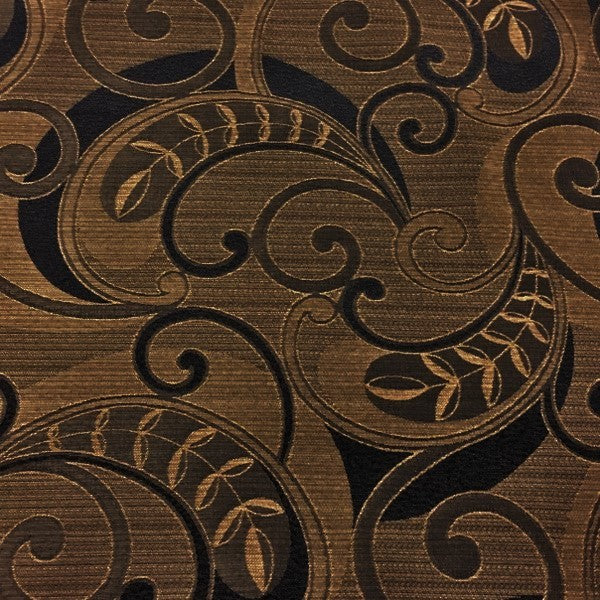 Swavelle Mill Creek Trumbal Onyx Paisley Design Brown Upholstery Fabric