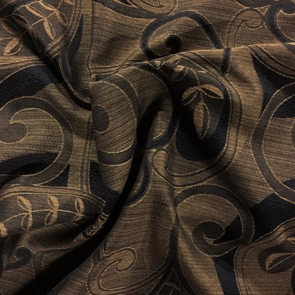 Swavelle Mill Creek Trumbal Onyx Paisley Design Brown Upholstery Fabric