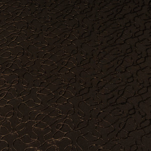 Scribbles Waves Auburn Brown Drapery Fabric