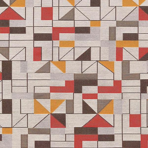 Arc-Com Apex Pepper Geometric Design Red Upholstery Fabric