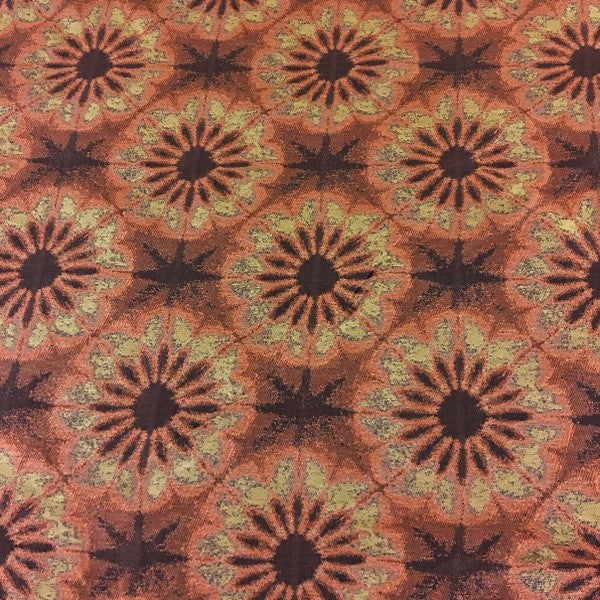 Arc-Com Arashi Tangerine Floral Orange Upholstery Fabric