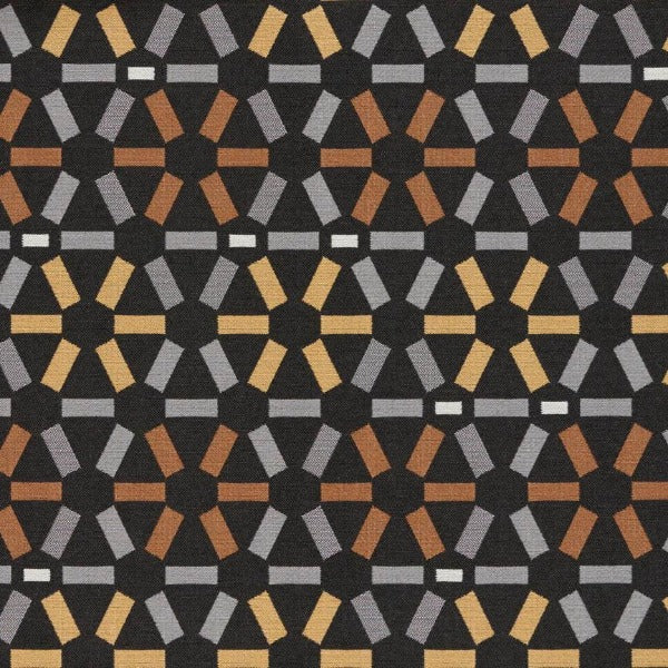 Remnant of Arc-Com Atomic Onyx Upholstery Fabric