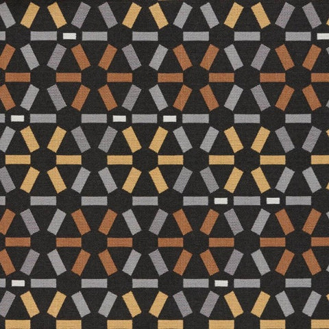 Remnant of Arc-Com Atomic Onyx Upholstery Fabric