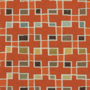 Arc-Com Block Party Papaya Colorful Geometric Orange Upholstery Fabric