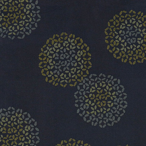 Arc-com Brayer Flower Blueberry Abstract Floral Blue Upholstery Fabric
