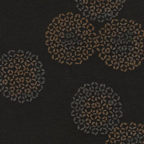 Arc-com Brayer Flower Coal Floral Black Upholstery Fabric