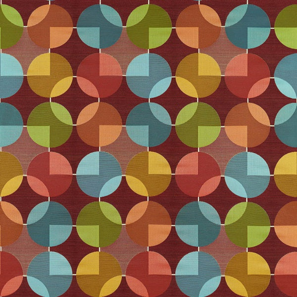 Arc-Com Compass Garnet Red Geometric Upholstery Fabric