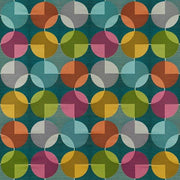 Arc-Com Compass Teal Geometric Design Blue Upholstery Fabric