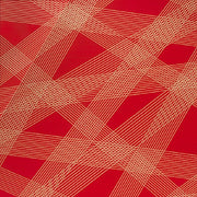 Momentum Crossing Colors Cadmium Large Scale Stripe Red Upholstery Fabric