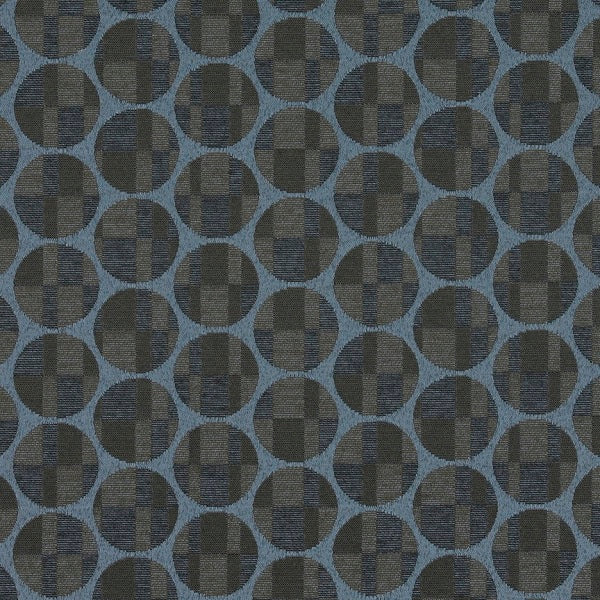 Maharam Disc Somber Crypton Circles And Squares Blue Upholstery Fabric