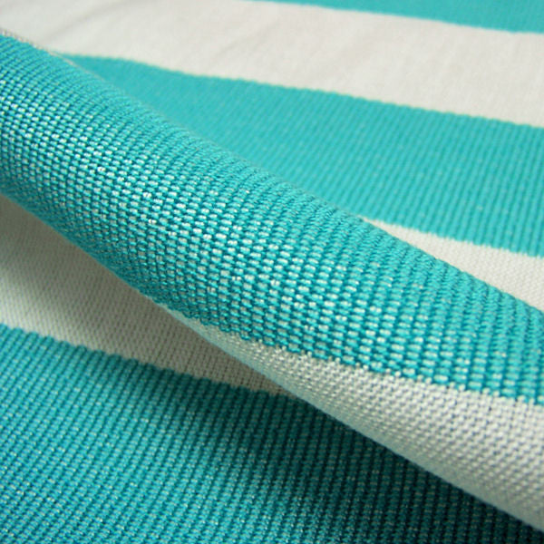 Beach House Teal Bold Awning Stripe Drapery Fabric