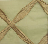 Campeche Artichoke Silk Ribbon Lattice On Voile Drapery Fabric