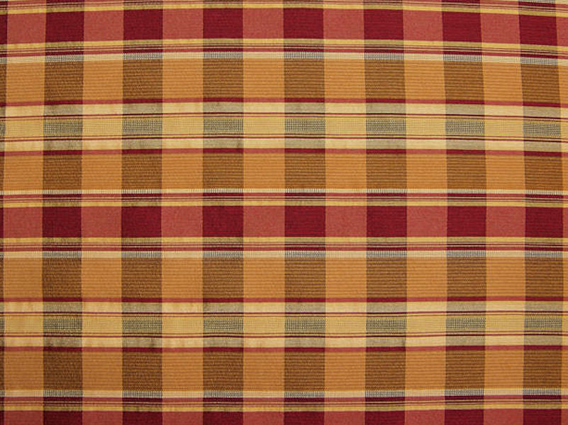 Remnant of Cheer Holiday Gold & Red Drapery Fabric (Sold As-Is)