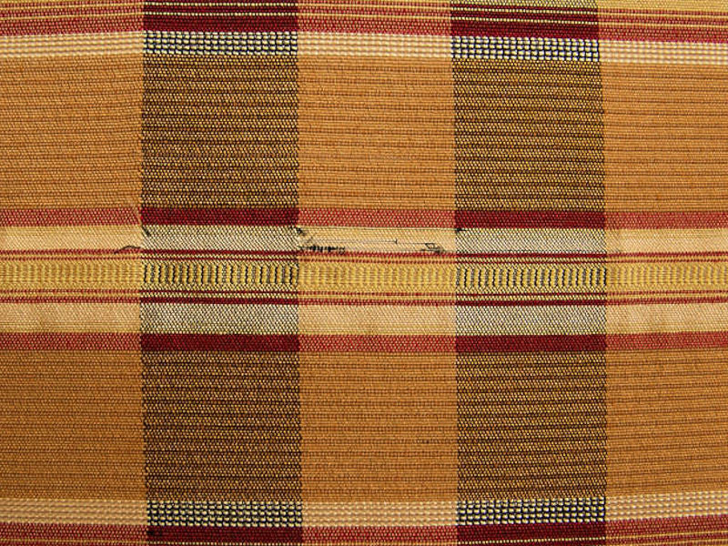 Remnant of Cheer Holiday Gold & Red Drapery Fabric (Sold As-Is)