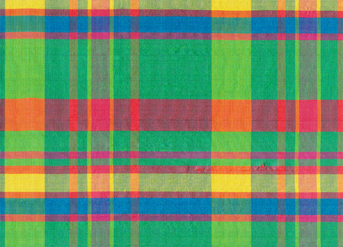 Dupioni Silk Checks Neon Madras Plaid Drapery Fabric