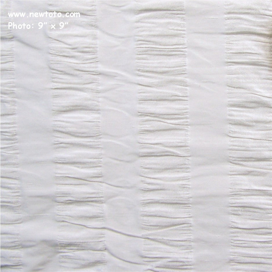 Drapery Fabric Silk Seersucker Stripe Gama White Dye Lot 1 Toto Fabrics