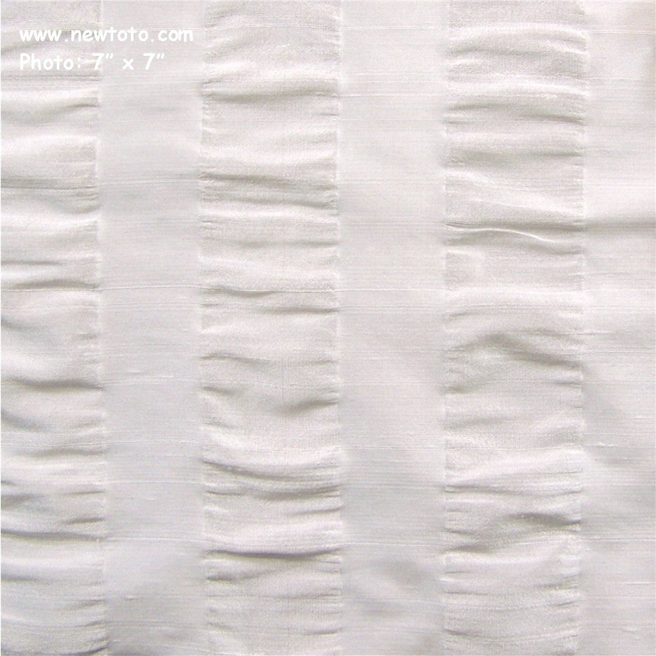 Drapery Fabric Silk Seersucker Stripe Gama White Dye Lot 2 Toto Fabrics