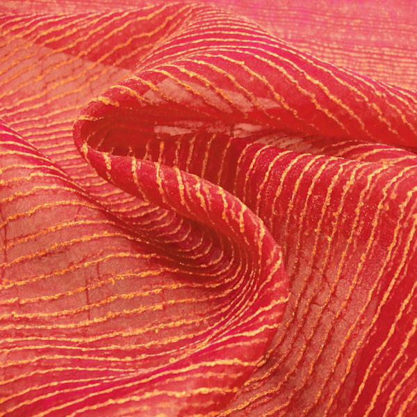 Drapery Fabric Iridescent Boucle Striped Organza Goa Groseille Toto Fabrics