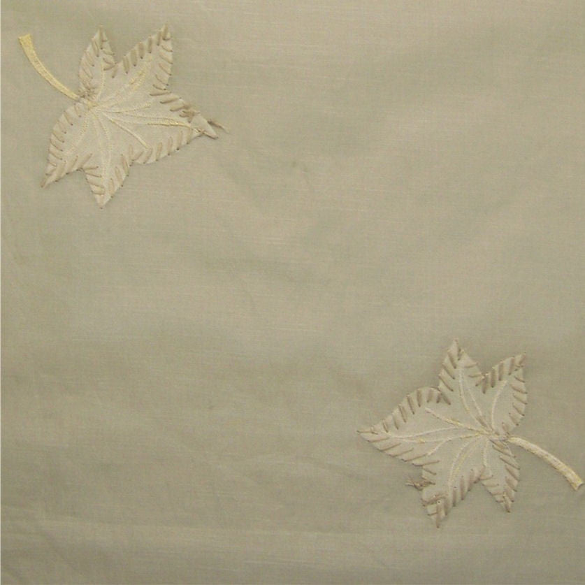 John Summer Leaf Embroidered Silk Voile Drapery Fabric
