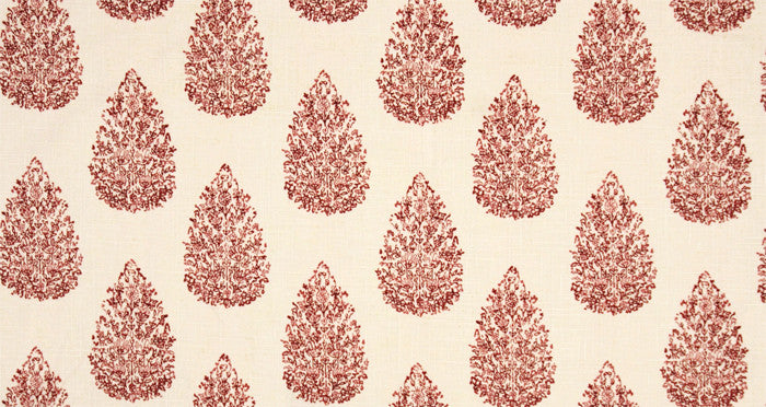 Kedra Madder Designer Floral Cone Toile Drapery Fabric