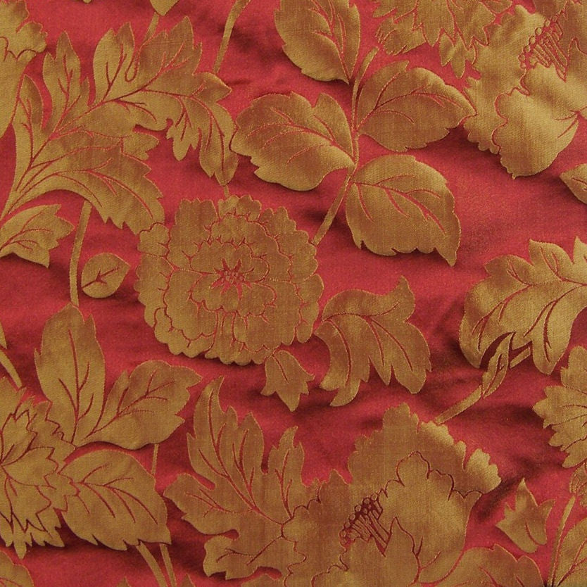 Drapery Fabric Lustrous Floral Luxor Cayenne Toto Fabrics
