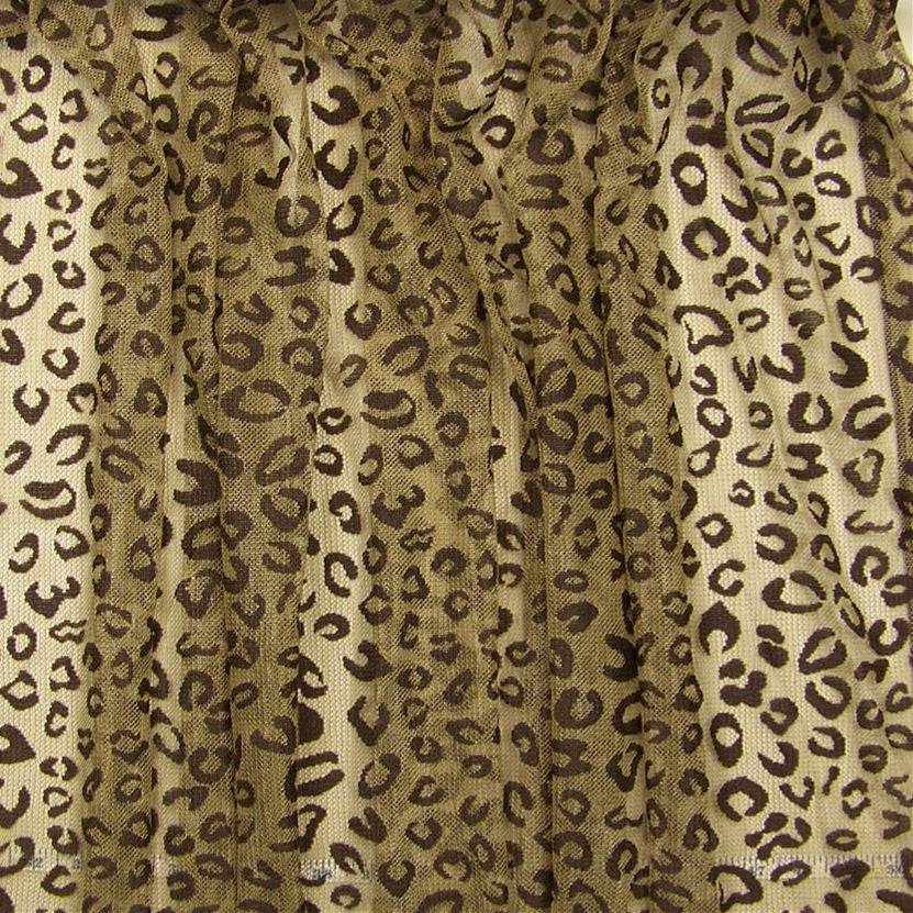 Drapery Fabric Leopard Lace Netting Meow Chocolate Toto Fabrics