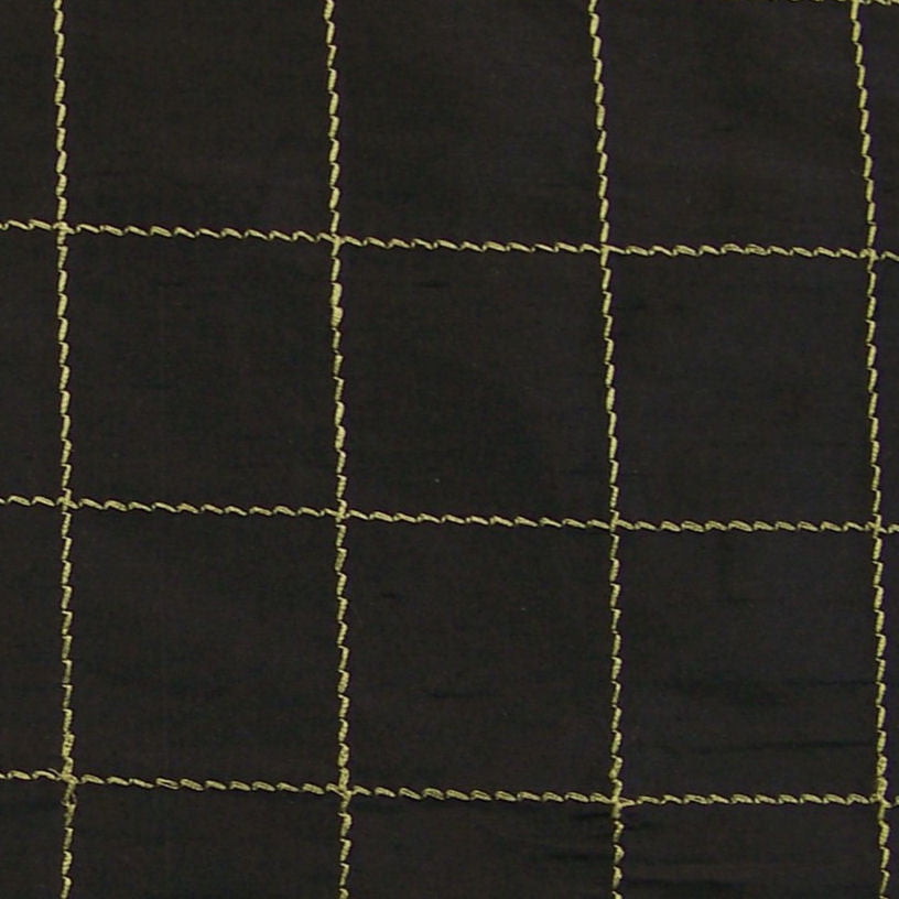 Drapery Fabric Embroidered Silk Taffeta Panes Black Toto Fabrics