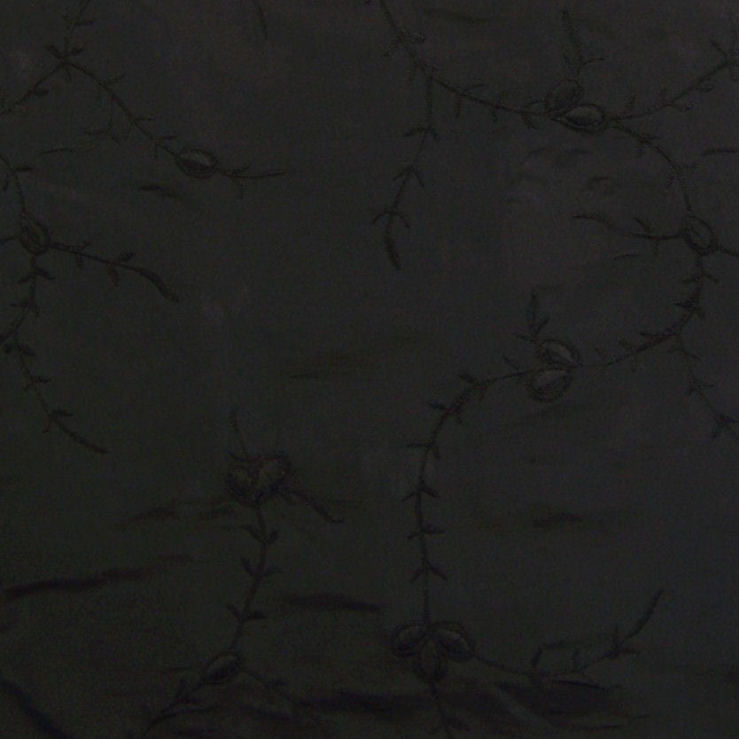 Drapery Fabric Black Botanical Embroidered Drapery Shanghai Black Toto Fabrics