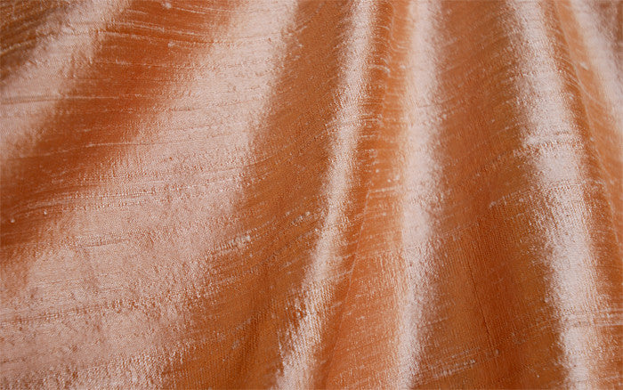 Slub Silk Peach Dupioni Drapery Fabric
