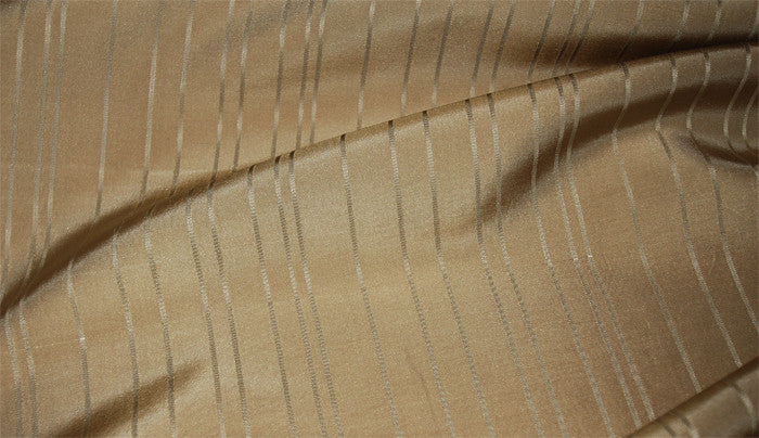 Taffeta Stripe Cream Neutral Silk Drapery Fabric