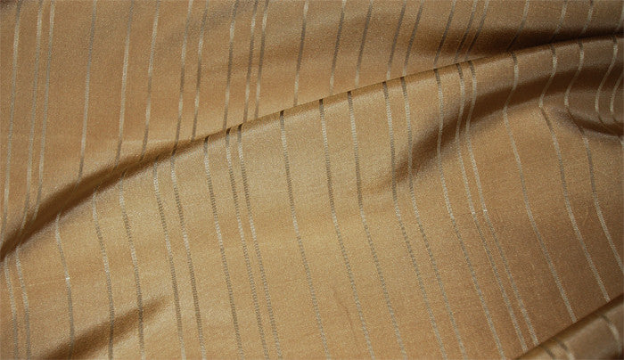 Taffeta Stripe Yellow Neutral Silk Home Decor Fabric