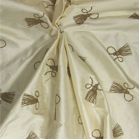 Drapery Fabric Embroidered Silk Tassel Color 104 – Toto Fabrics
