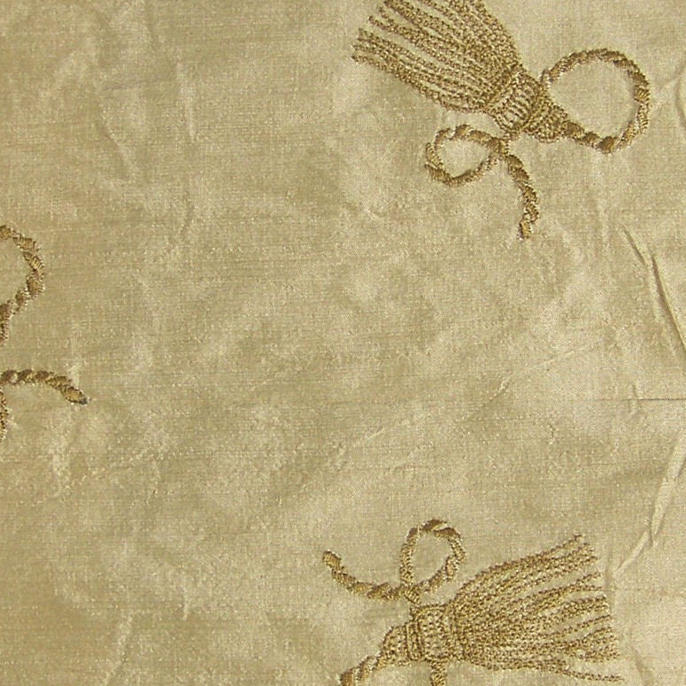 Tassel Color 122 Embroidered Silk Drapery Fabric