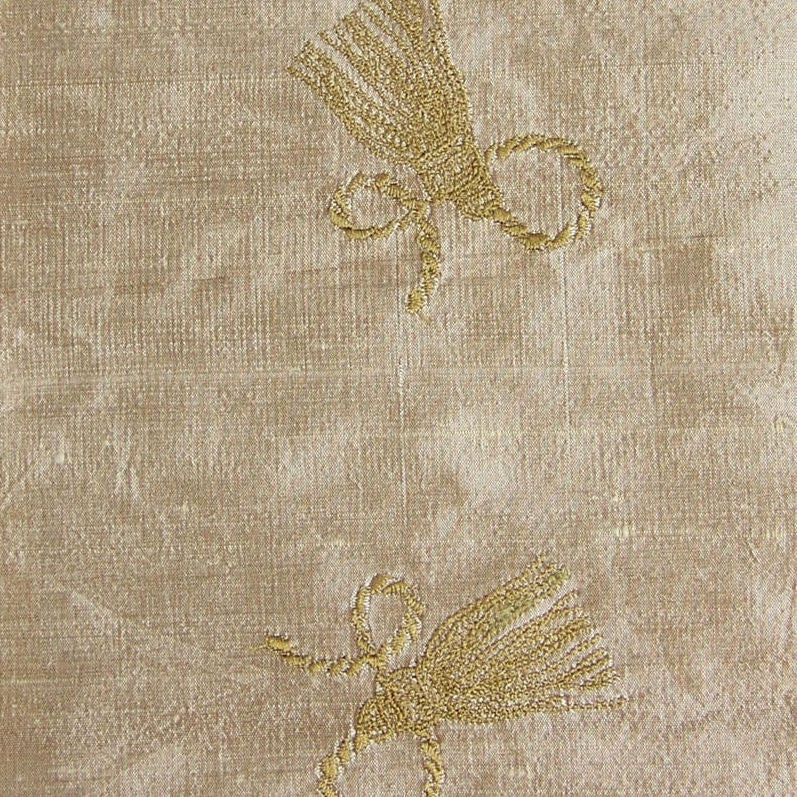 Tassel Color 124 Embroidered Silk Upholstery Fabric
