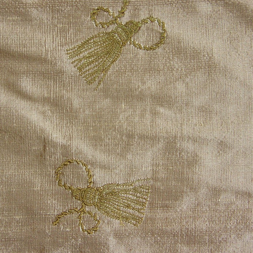 Tassel Color 124 Embroidered Silk Upholstery Fabric