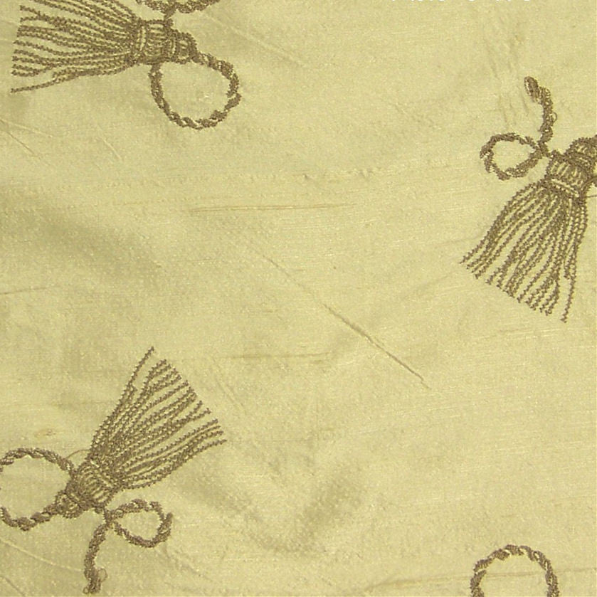 Tassel Color 136 Embroidered Silk Drapery Fabric