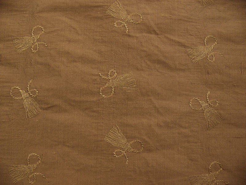 Tassel Color 146 Embroidered Silk Drapery Fabric