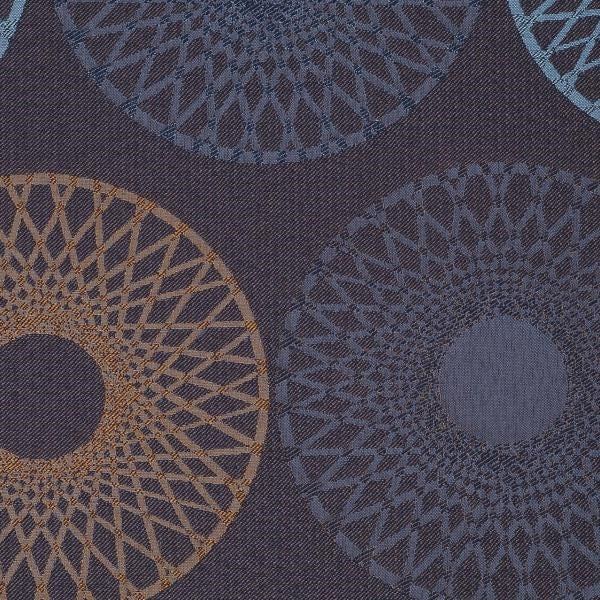 Mayer Ecosphere Cobalt Large Scale Spirograph Blue Upholstery Fabric