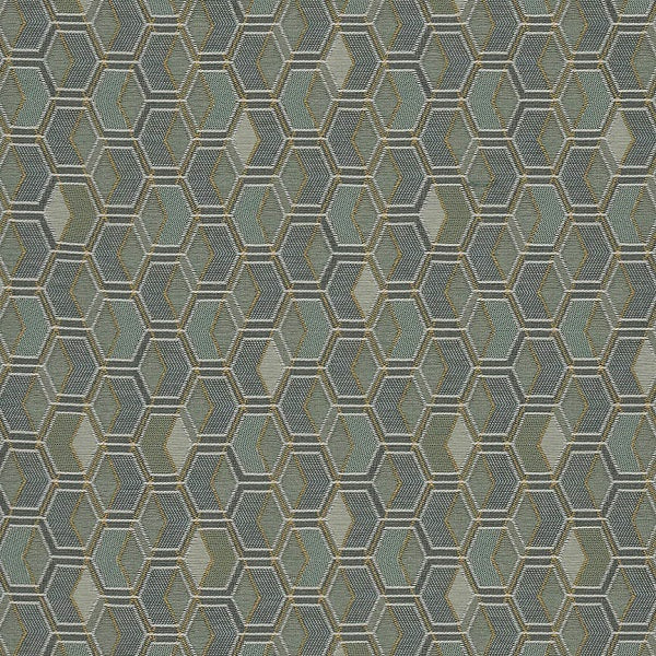 Fabric Remnant of Facet Mist Upholstery Fabric