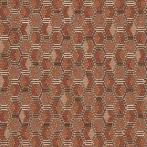 Arc-Com Facet Paprika Hexagon Orange Upholstery Fabric